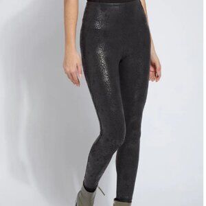 Lysse Matilda Foil High Waist Leggings Black Snake Print Size Medium New
